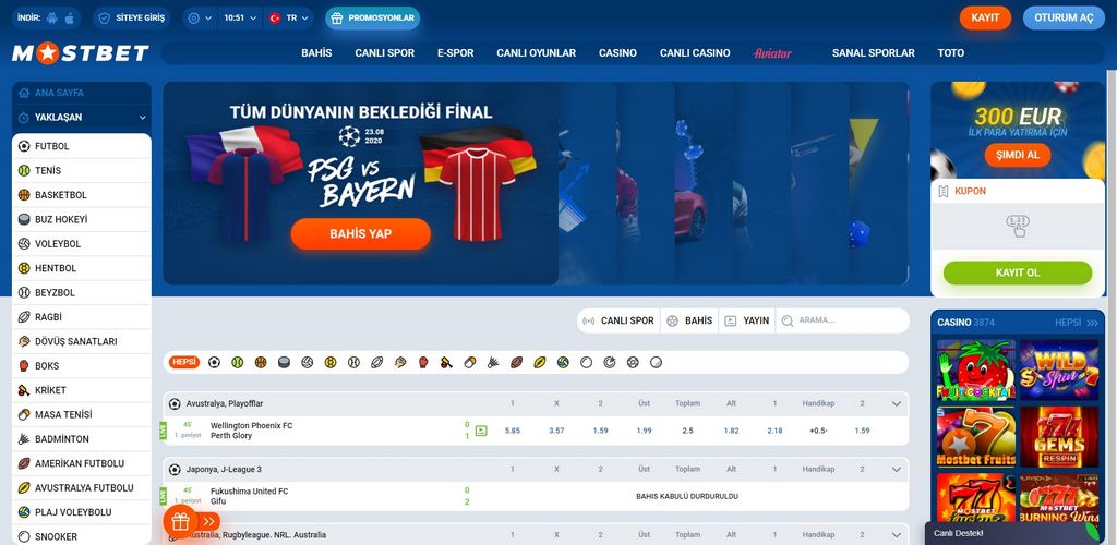 Mostbet CZ – sportovní sázení před a během hry